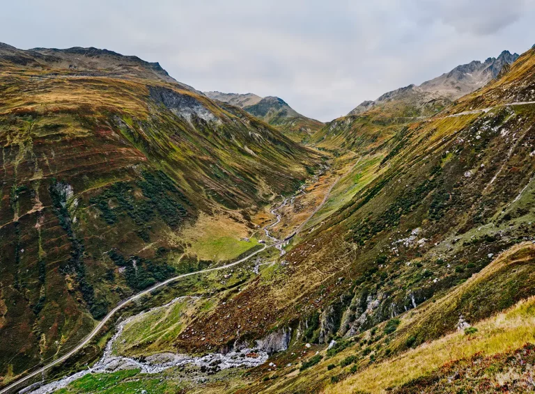 Furka Dampfbahnstrecke, Schweiz.